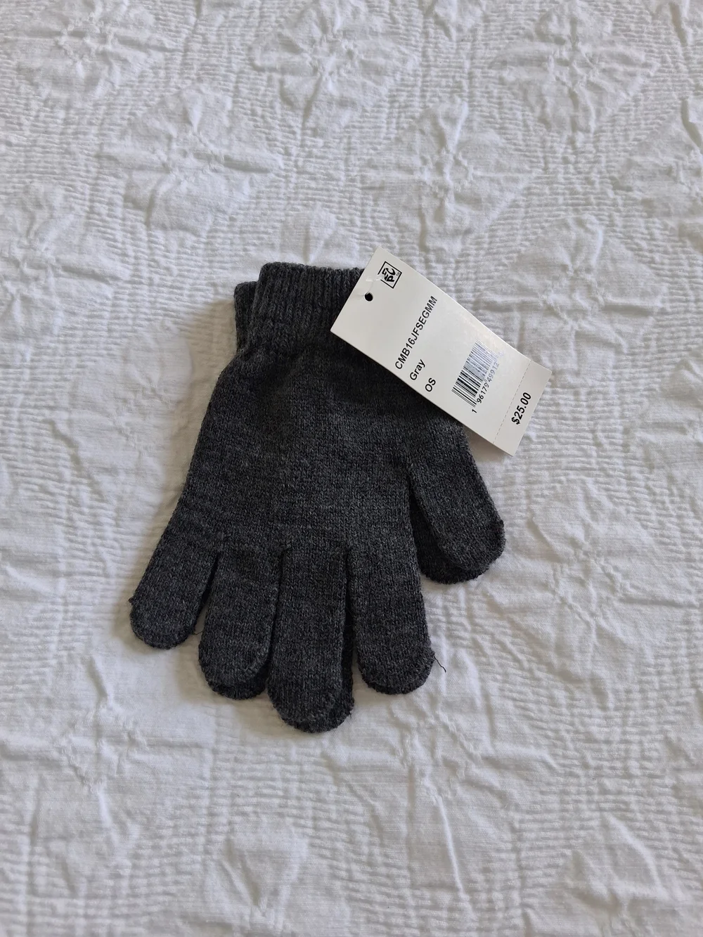 Kid's Boys Knit Gloves - Charcoal Gray Size 2-5 Years